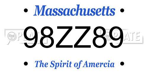 98ZZ89 Massachusetts License Plate