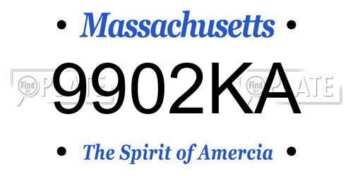 9902KA Massachusetts License Plate
