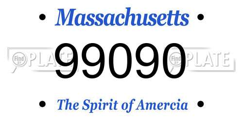 99090 Massachusetts License Plate