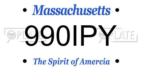 990IPY Massachusetts License Plate