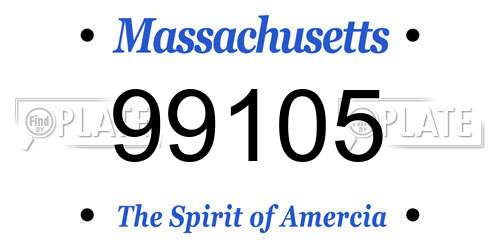 99105 Massachusetts License Plate