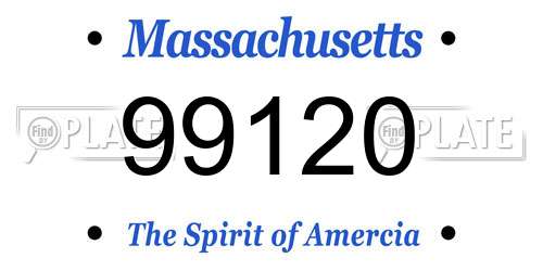 99120 Massachusetts License Plate