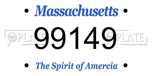99149 Massachusetts License Plate