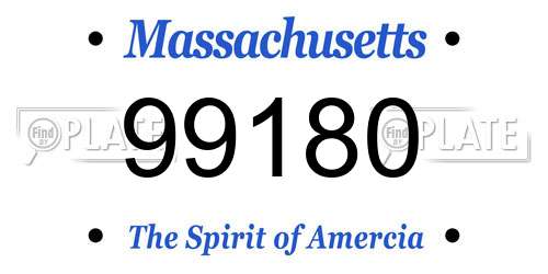 99180 Massachusetts License Plate