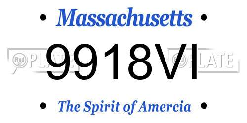 9918VI Massachusetts License Plate