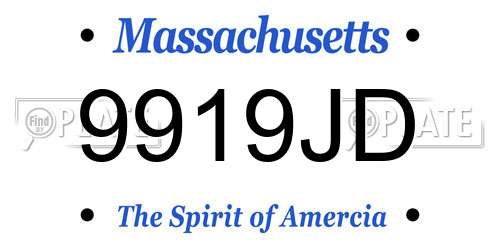 9919JD Massachusetts License Plate
