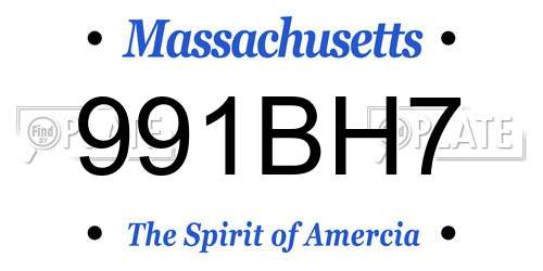 991BH7 Massachusetts License Plate