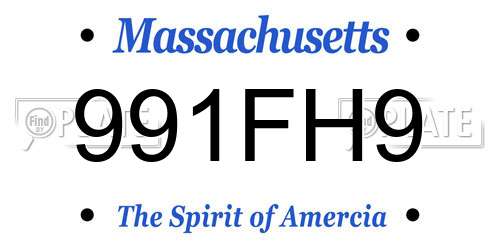 991FH9 Massachusetts License Plate