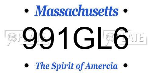991GL6 Massachusetts License Plate