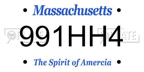 991HH4 Massachusetts License Plate