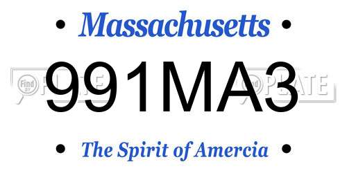 991MA3 Massachusetts License Plate