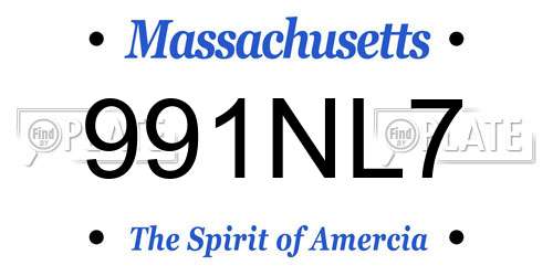 991NL7 Massachusetts License Plate