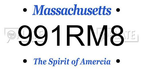 991RM8 Massachusetts License Plate