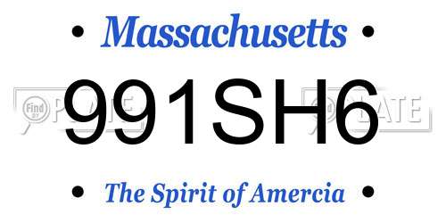 991SH6 Massachusetts License Plate
