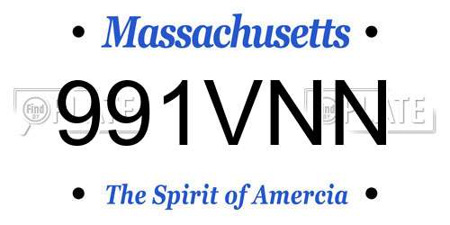 991VNN Massachusetts License Plate