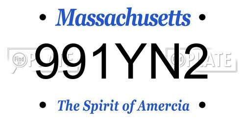 991YN2 Massachusetts License Plate