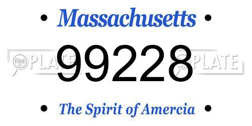 99228 Massachusetts License Plate