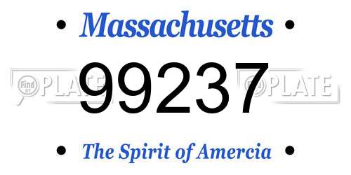 99237 Massachusetts License Plate