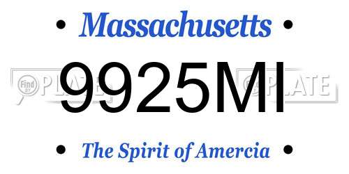 9925MI Massachusetts License Plate