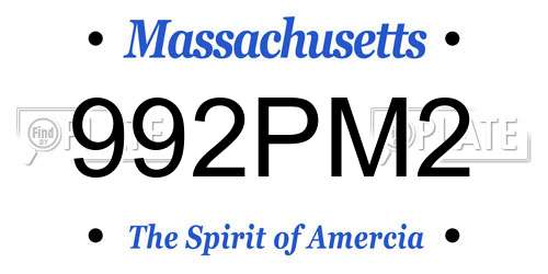 992PM2 Massachusetts License Plate