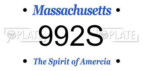 992S Massachusetts License Plate