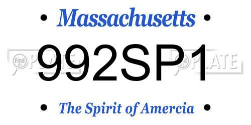 992SP1 Massachusetts License Plate