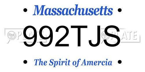 992TJS Massachusetts License Plate