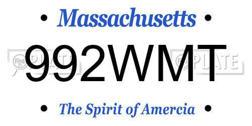 992WMT Massachusetts License Plate
