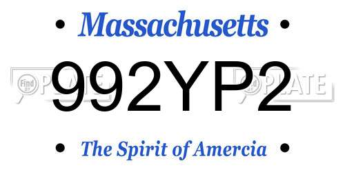 992YP2 Massachusetts License Plate