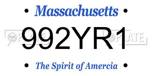 992YR1 Massachusetts License Plate