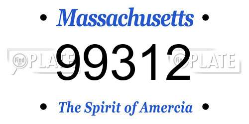 99312 Massachusetts License Plate