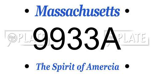 9933A Massachusetts License Plate
