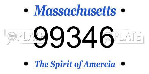 99346 Massachusetts License Plate