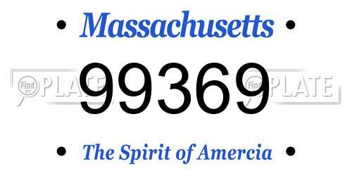 99369 Massachusetts License Plate