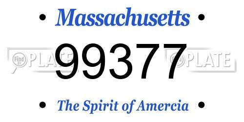 99377 Massachusetts License Plate