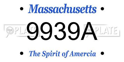 9939A Massachusetts License Plate