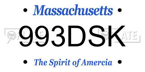 993DSK Massachusetts License Plate