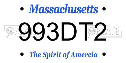 993DT2 Massachusetts License Plate