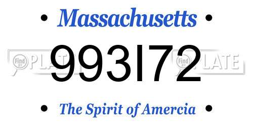 993I72 Massachusetts License Plate