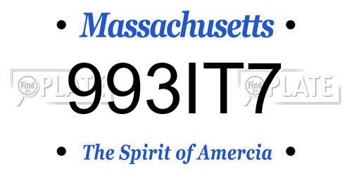 993IT7 Massachusetts License Plate