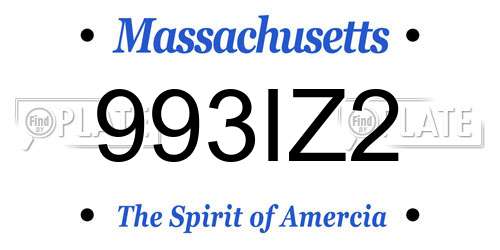 993IZ2 Massachusetts License Plate