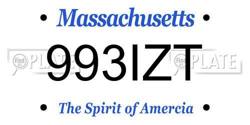 993IZT Massachusetts License Plate