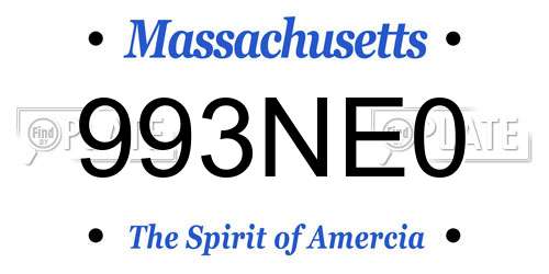 993NE0 Massachusetts License Plate