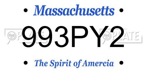 993PY2 Massachusetts License Plate