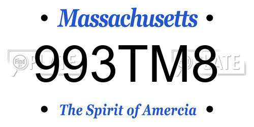 993TM8 Massachusetts License Plate