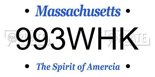 993WHK Massachusetts License Plate