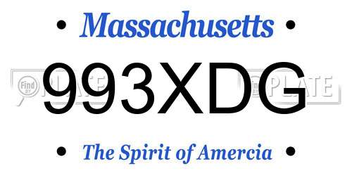993XDG Massachusetts License Plate