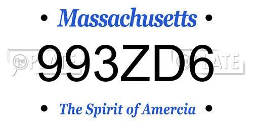 993ZD6 Massachusetts License Plate