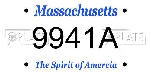 9941A Massachusetts License Plate