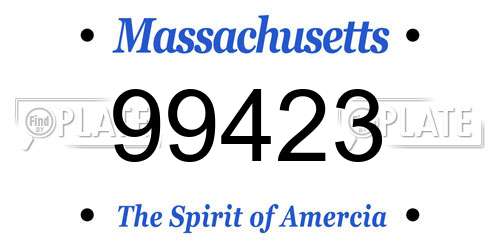 99423 Massachusetts License Plate